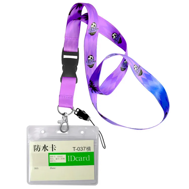 Promotional Cheap Sublimation Printing Polyester Lanyards with Logo Custom and id Badge Holder