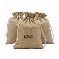 Sacs à cordon de jute personnalisés Pochette cadeau en toile de jute Sacs de jute avec ficelle