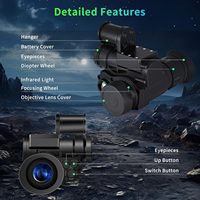 Monoculaire de vision nocturne numérique monté sur casque, dispositif de vision nocturne infrarouge, résolution 1920x1080, grossissement 3x, WiFi, IP66, OEM