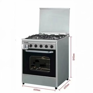 Cuisinière à gaz multifonction 4 brûleurs de 60 cm avec four électrique de 80 L grande capacité en acier inoxydable - Product Image 3