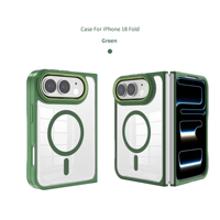 Étui pliable anti-rayures avec anneau magnétique transparent et protection d'angle pour caméra, compatible avec iPhone DUO Fold