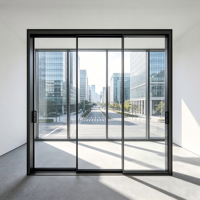 Porte coulissante en verre avec cadre en aluminium robuste Deioux, verre résistant aux impacts d'ouragan pour usage extérieur, taille personnalisée OEM ODM
