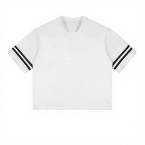 <b>V</b>-<b>Neck</b> Retro Cutout Short Sleeve Knitted 100% Polyester Digital Printed Blank Design <b>Men's</b> Casual Loose Fit - Product Image 4