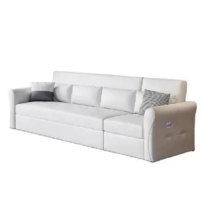 Muebles modernos para sala de estar, sofá Seccional de 3 plazas, diván de cuero, sofá de almacenamiento, sofás, sofás multifunción con puertos USB