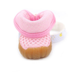 4 Pcs/set Breathable Dog Shoes Cute Anti-Slip Dog Boots Soft Candy Colors Dog Shoes Mesh <strong>Pug</strong> Products - Product Image 3
