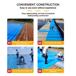 방갈로 균열 방지를위한 현대 자체 접착 실버 강철 지붕 방수 고무 타일 지붕 누출 수리 접착 테이프 - Product Image 5