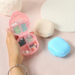 กล่องยาแบบพกพา 7 ช่องกล่องเก็บยาแบบปิดผนึกสำหรับการเดินทางใช้ส่วนตัวสีฟ้าสีชมพูสีขาวสีทึบ - Product Image 3