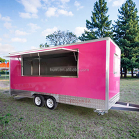 Remorque de camion-restaurant mobile avec cuisine complète pour la vente de fast-food, snacks, glaces, churros, hot-dogs, frites, en acier inoxydable