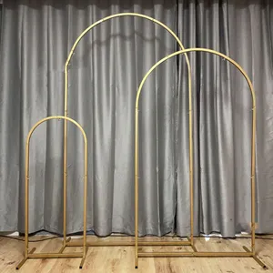 Decorazione di nozze forniture di decorazione di 6 piedi 6,6 piedi 7,2 piedi in metallo ad arco palloncino cornice sfondo oro floreale arco di nozze