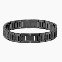 Bracelet magnétique en acier titane avec motif crocodile haut de gamme, réglable et inaltérable