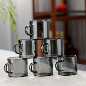 Tazza in Vetro Grigio Fumo Semplice e Creativa, Personalizzabile, per Colazione, Latte, Succo, <span class=keywords><strong>Caffè</strong></span> - Product Image 2