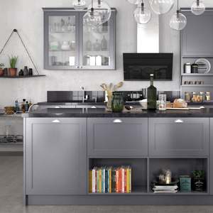 SANTOPOVA Factory Supply Blue Modular Luxury Shaker Custom Country Style Pvc Prodeco Standard Wood <b>Cabinet</b> Kitchen - Product Image 6