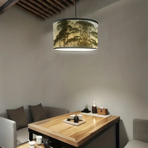 Vintage Drum Lampen schirm gedruckt Lampen schirm Licht Abdeckung für Schlafzimmer, Neujahrs geschenk, Bambus Lampen schirm - Product Image 4