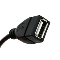 Échantillon gratuit Câble Micro-USB personnalisé Mini USB 2.0 A femelle à angle droit de 90 degrés avec gaine en PVC et blindage tressé pour appareils photo et ordinateurs