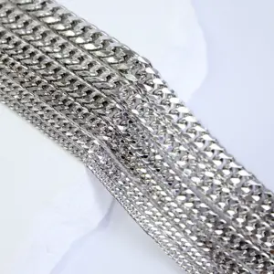 Hiphop Custom Necklace Chain Rhodium Necklaces For Men Women 925 Sterling Silver Jewelry Diamond Cut Silver Cuban Link Chain