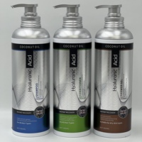 Ensemble de soins capillaires à l'acide hyaluronique et à l'huile de coco 900ml, shampoing et après-shampoing hydratant et nourrissant, réparation et lissage pour cheveux secs, OEM ODM