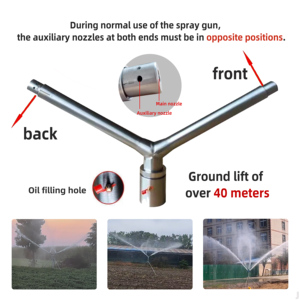 Pistolet d'irrigation agricole en acier inoxydable, type corne de mouton, 360° °    <span class=keywords><strong>Arrosage</strong></span> <span class=keywords><strong>automatique</strong></span> rotatif pour l'irrigation, résistance à la sécheresse - Product Image 4