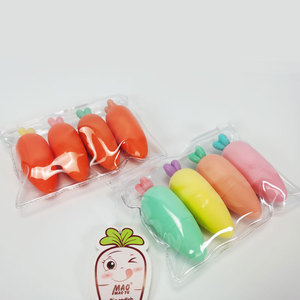 Ensemble de surligneurs <span class=keywords><strong>Carotte</strong></span> Mini pour Élèves du Primaire, Cadeau pour Enfants, Marqueurs Surligneurs 6 Couleurs de Haute Qualité, Couleurs Bonbon, PVC - Product Image 2