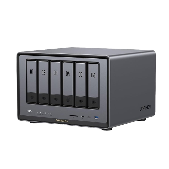 Pro 6-Bay Intel E-2124G 4-Core CPU NAS with 8GB DDR4 128GB SSD 4x10GbE 2 M.2 NVMe USB 8K Video Networking Storage Stock