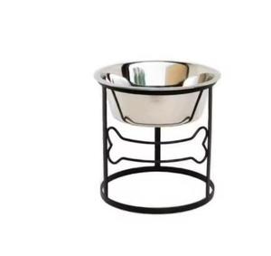ชามอาหารสัตว์เลี้ยงสแตนเลสพร้อมขาตั้งเหล็กสีดำทนทานในร่มชามให้อาหารสุนัขที่มั่นคงและทำความสะอาดง่าย - Product Image 2