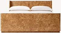 Meubles de chambre à coucher de taille personnalisée de luxe Lit Queen en bois de chêne massif noir durable