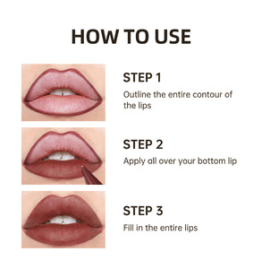 Crayon à lèvres mat Lakerain Beauty, crayon à lèvres velours noir brun, imperméable, non collant, <span class=keywords><strong>maquillage</strong></span> pour le contour des lèvres - Product Image 4