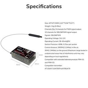 Récepteur RC Radiolink R9DS V2.0 9 canaux, signal SBUS/PWM/PPM compatible avec les télécommandes AT9 <span class=keywords><strong>AT9S</strong></span> AT10II AT10 - Product Image 6