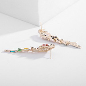 <span class=keywords><strong>Orecchini</strong></span> in Stile Bohémien <span class=keywords><strong>con</strong></span> Design Unico, Piume Colorate di Piccoli Uccelli e <span class=keywords><strong>Orecchini</strong></span> Pendenti a Forma di Pappagallo <span class=keywords><strong>con</strong></span> Smalto Colorato - Product Image 5