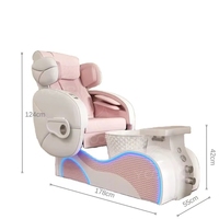 Base de réservoir en verre rose Massage complet du corps Pédicure Spa Chaise avec tabouret Foot Spa Circulation automatique de l'eau Chaise de soins des pieds