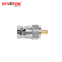 Adaptador Coaxial RF de Latón Macizo, Conector Hembra Q9 BNC a Conector Macho MCX para Dispositivos RF, Antenas, Dispositivos LAN Inalámbricos