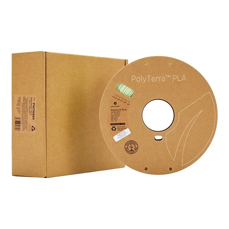 Manufacturers Direct Selling Eco Polymaker PolyTerra PLA Cardboard Spool 1.75mm / 2.85mm 1 KG 3D Printer Pla Filament