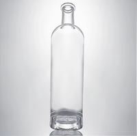 Bouteille en verre flint à fond épais avec bouchon en liège, personnalisable, à prix réduit, pour whisky, rhum, vodka, tequila, liqueurs et épices, 750ml, 700ml, 500ml