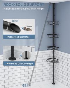 CF alta qualità moderna resistente alla ruggine angolo <span class=keywords><strong>doccia</strong></span> Organizer 4 ripiani regolabili palo tensione <span class=keywords><strong>Shampoo</strong></span> stoccaggio bagno scaffali - Product Image 4