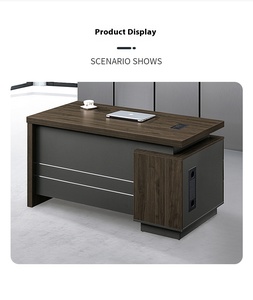 Escritorio individual ejecutivo moderno simple contemporáneo Diseño de tres minas para Office Boss MFC para uso hospitalario Oficina general - Product Image 4