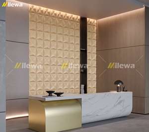 3D อะคูสติกไฟเบอร์โพลีเอสเตอร์แบบคลื่นยืดหยุ่นที่ทันสมัยดูดซับเสียงในอวกาศสำหรับสัตว์เลี้ยง NRC 0.9เกรดทนไฟผ้าสักหลาด B1อะคูสติก - Product Image 5