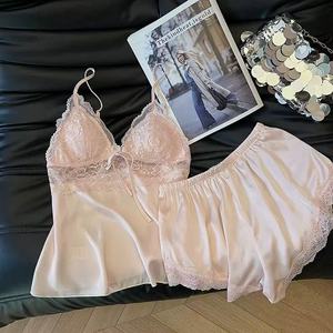 Conjunto <span class=keywords><strong>de</strong></span> Pijama con Tirantes <span class=keywords><strong>de</strong></span> Encaje Dulce y Sexy para Chicas Jóvenes - Product Image 6