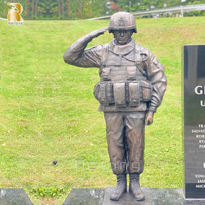 Açık yaşam boyutu bahçe parkı dekor bronz askeri heykeli heykel satılık - Product Image 6