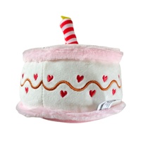 Jouets en peluche souples et couineurs de haute qualité, motif gâteau d'anniversaire de dessin animé, pour fêtes d'anniversaire de chiens, vente en gros