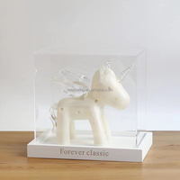 Boîte de présentation acrylique transparente personnalisée fleur éternelle base de couverture en verre pour exposition bricolage ornements de miroir décoratifs
