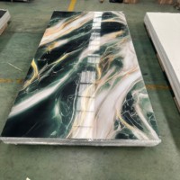 Panneau mural SPC en marbre UV haute brillance 3 mm 1220*2440 mm, prix direct usine, panneau mural étanche, feuille de marbre PVC UV