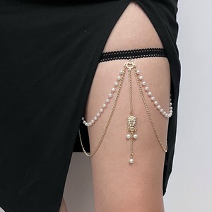 Playa elástica multicapa perla <span class=keywords><strong>muslo</strong></span> cadena mujer moda diamante que fluye pierna borla geometría cuerpo cadena al por mayor N25390 - Product Image 4