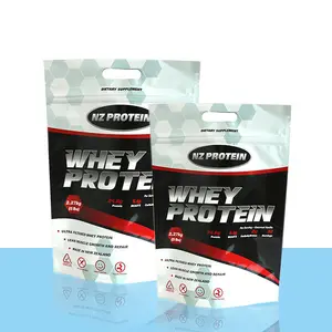 Selbst tragende Reiß verschluss Snack Food Plastiktüte Protein pulver Muskelaufbau Ernährung Mahlzeit Pulver Verpackungs tasche mit Fenster