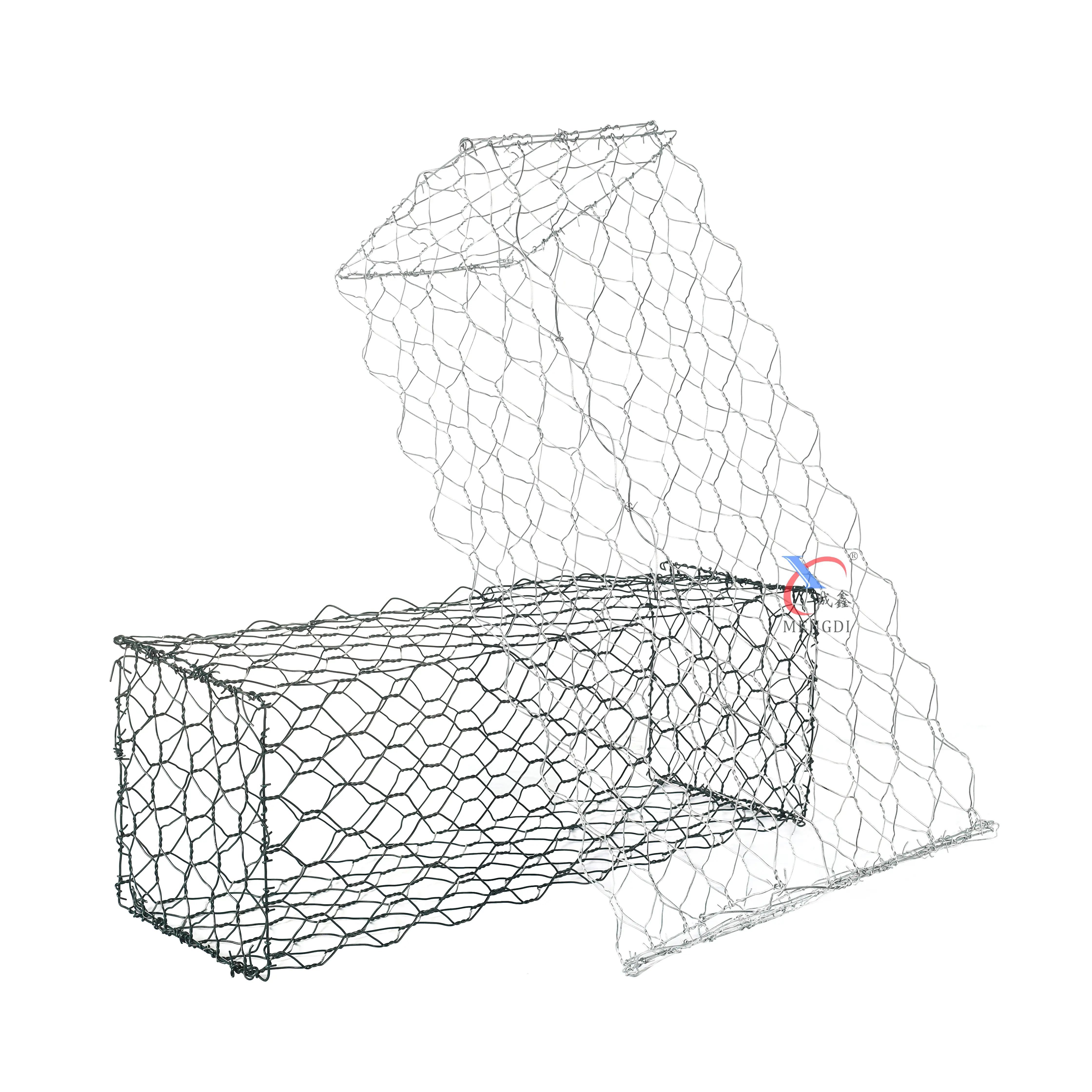 Keranjang ukuran PVC Gabion galvanis berat kotak Gabion berlapis seng kandang batu jala kawat