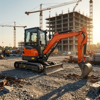 Mini-excavatrice compacte avec moteur Yanmar, chenilles hydrauliques, garantie 1 an, pour travaux municipaux, agricoles et de construction