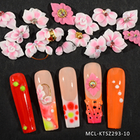 30 pièces/kit rose série Kawaii fait à la main Nail Art résine fleur breloques 3D Design ongles acrylique fleurs acrylique fleur