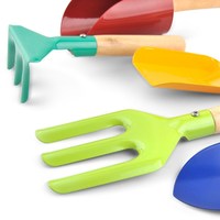 Mini Kit di attrezzi per vendite calde con manico in legno pala giocattoli da giardinaggio Kit di sacchetti da scavo per bambini Set di attrezzi da giardino per bambini a mano regalo