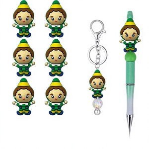 Factory New Style Green Cartoon Figure <b>Silicone</b> <b>Beads</b> DIY Beaded Pen Accessories Epoxy Resin Loose Funny Cute - Product Image 1