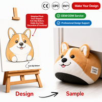 Fabricant de jouets en peluche personnalisés, poupée en peluche Corgi personnalisée, butée de porte lestée, base antidérapante, décorative et fonctionnelle