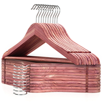 Cintre en bois de cèdre naturel de qualité supérieure, antidérapant, gain de place, multifonction, épaisseur 1 cm, pour manteaux, costumes, pantalons, vêtements, magasin, armoire