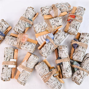 Kit d'aromathérapie en <span class=keywords><strong>pierre</strong></span> naturelle originale de sauge du Pérou et de bois sacré, à suspendre, pour purification intérieure, pour la spiritualité et le bouddhisme - Product Image 4